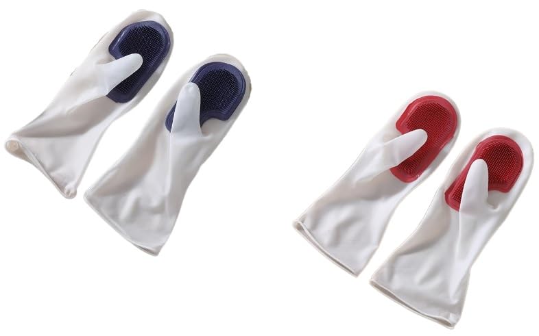 MOMISY Dish washing Gloves with Wash Scrubber,Magic PVC Dish Washing Gloves, Heat Resistant, Glove Scrubber Pad, Reusable Cleaning Gloves for Kitchen (Multicolour) (Free, 2) (B0CF5R7XK4) Amazon Price History, Amazon Price Tracker