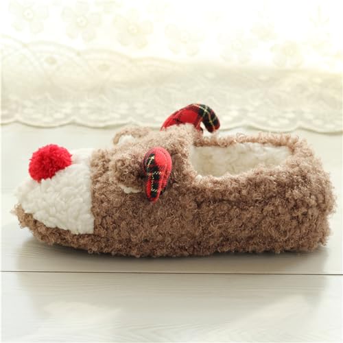 Womens Cartoon Indoor Warm Fleece Slippers Winter Soft Cozy Home Booties Non Slip Plush Slip on Shoes Ankle Boots Cute Animal Slippers for Women4