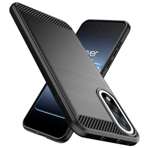 Natbok Funda para OnePlus Nord 5 5g, TPU Suave + Fibra de Carbono Flexible Carcasa,Grado Militar a Prueba de Golpes,Anti-Raspaduras,Antideslizante OnePlus Nord 5 Funda,Negro