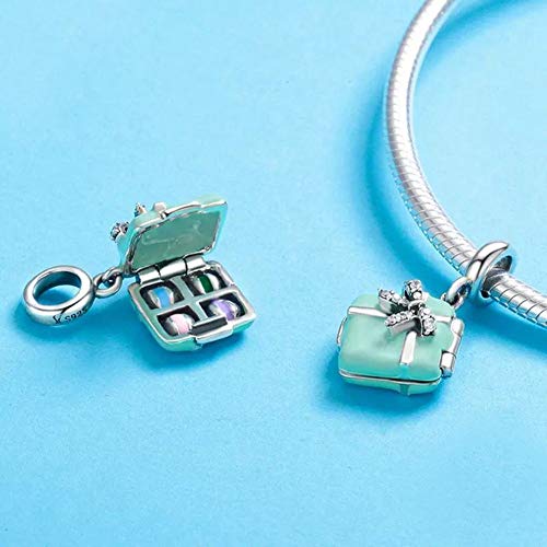 Blue Mermaid Tail & Shell Pearl Charm 925 Sterling Silver Ocean Charm Beads For Bracelet & Necklace (Blue) #TOP1