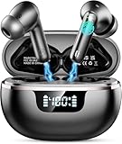 Auriculares Inalambricos Bluetooth, 45 Horas Cascos Inalambricos Bluetooth 5.4 HiFi Estéreo, 2026 Auriculares inalámbricos con ENC Cancelacion Ruido, Pantalla LED/Carga Rápida Tipo-C/IP7 Impermeable