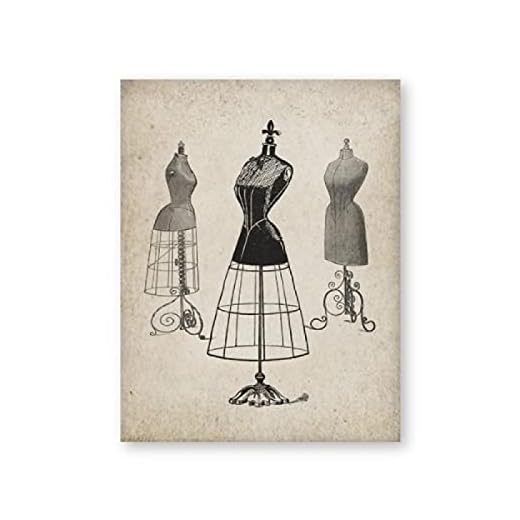 Retro formulär Couture kläder studio kanvas målning väggkonst bilder affischer och tryck vardagsrum heminredning målning 40 x 70 cm/15,7 x 27,5 tum utan ram