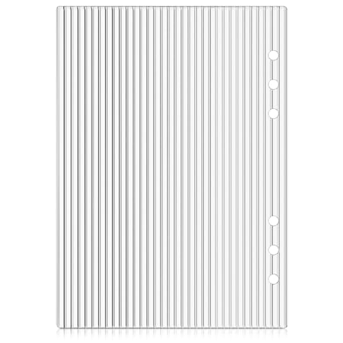 Image of Clear A5 Binder Cover, 6 Ring Transparent Acrylic Planner Protector Shell, Minimalist Refillable 6 Hole A5 Notebook Cover for Budget Binders, Journals & Office Planners (8.27 inch x 5.91 inch)