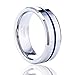 TUSEN JEWELRY 8MM Mens Wedding Band Thin Blue Line Plated Tungsten Carbide Ring