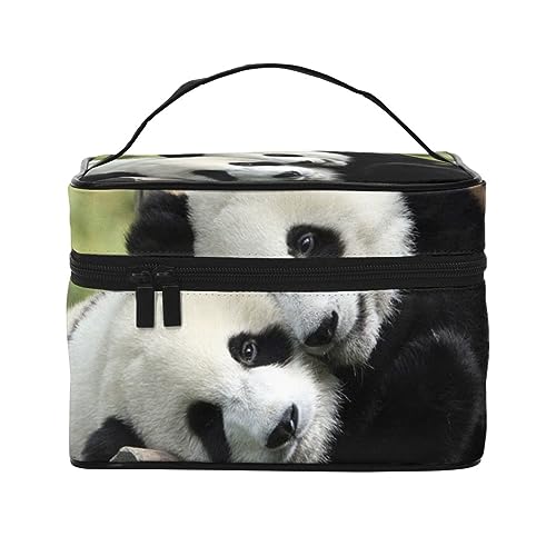 Trousse de maquillage de voyage Foggy Lake pliable et imperméable motif Panda