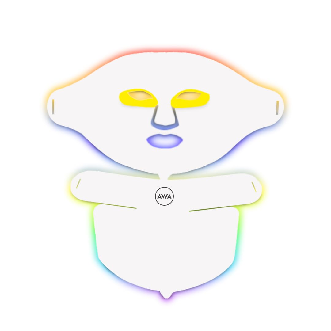 E49B LED Light Therapy Mask for Face & Neck – FSA Eligible Acne Treatment- 7-Color LED Face Mask with 209 Lights (630nm & 470nm) – Rechargeable