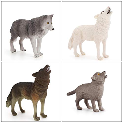 Toyvian 7 Unidades simulação de lobo figura da vida selvagem escultura de mini lobo brinquedo decora