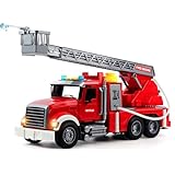 YNXing Juguete de Camión de Bomberos para Niños de 4 5 6 7 8 Años, Juego de Camiones de Bomberos con Escalera Giratoria,...