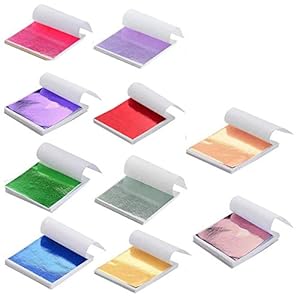 Tamicy 500 Blatt Farbige Blattgoldfolie