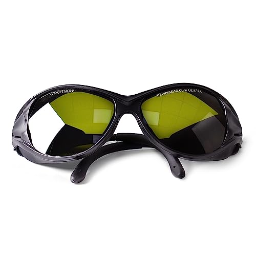 STARTNOW Gafas de seguridad láser de 1064 nm para grabado láser, protección ocular, OD6+, escudo protector Galsses (Negro-(IL-OD6+))