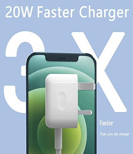Apple MFi Certified iphone 20W USB C Wall Fast Charger with 2m USB C to Lightning Cable iphone USB C Fast Charger Compatible withiPhone 13/13 Mini/13 Pro/13 Pro Max/12/11 Pro Max/XS Max/XR/X,iPad