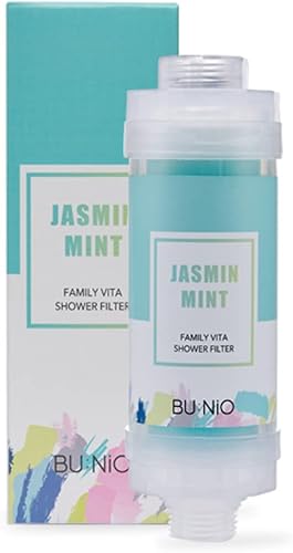 BUNIO Filtro de ducha familiar de vitamina C de 5.29 onzas, filtro de cabezal de ducha perfumado con aroma, suavizante de agua dura, removedor de