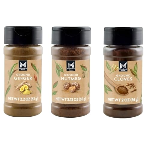 Holiday Spice Set, Ground Ginger, Nutmeg, Cloves, 6.32 oz Total, 3 Pack, Kosher
