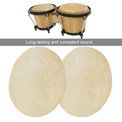 Bongo Drum Head Skin, 2Pcs Drum Head Skin, with Consistent Clear Sound Buffalo Leather Thick Drum Accessory for Bongo Drums African Drums(9.0 inch) by banapoy - Image 3