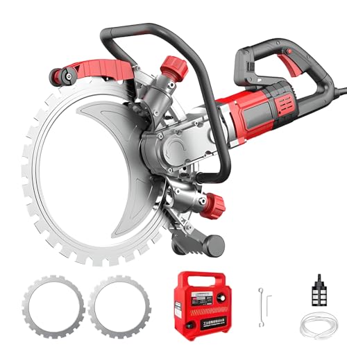 Sierra de Anillo de concreto eléctrico de Mano, Cortador de Pared de Diamante 9890 W con 2 Cuchillas y Bomba de Agua, máquina de Cortar el Cazador de Pared para Granito, Reforzado, Cemento