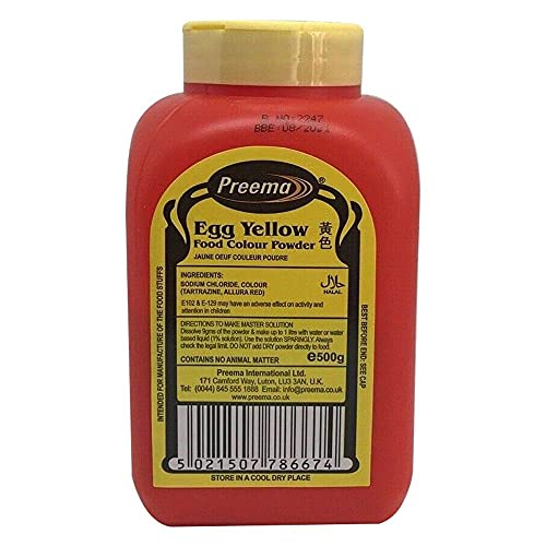 Preema Egg Yellow Food Colour Powder 500g Bottle