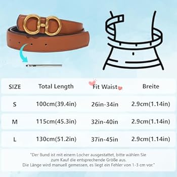 WELROG Omkeerbare leren riem voor dames, zwarte riem met gouden gesp voor jeans, vrijetijdsbroek, bruin, damesriem, leer, gouden riem, PU lederen riem, Zwart-bruin, M (Fit Waist:32-40
