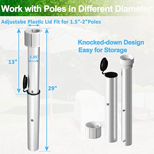 Zaquak Inground Umbrella Base,Lightweight Aluminum Alloy Outdoor Umbrella Stand,Heavy Duty Umbrella Holder For One Size Fits All #TOP2