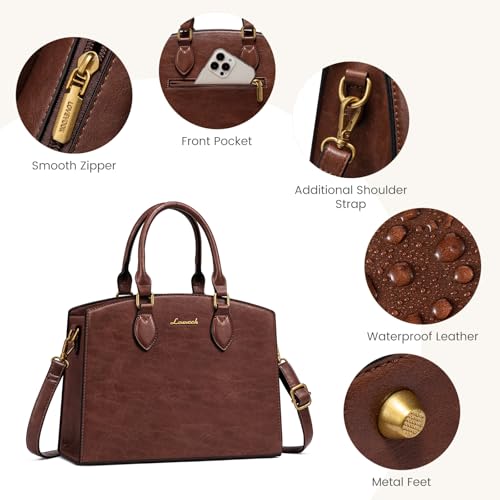 Bolso vintage tote para mujer de cuero PU miniatura 5