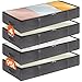 Lifewit 4 Pack 95L Under Bed Storage, Underbed Storage Boxes with lid Clothes Storage Bag Wardrobe Storage Organiser with Reinforced Handle, PVC Window for Duvet, Blanket, Clothing, Shoes, Grey