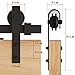 DonYoung 8FT Sliding Barn Door Hardware Kit, Upgraded Screw Fixation Modular Track, Heavy Duty Barn Door Track Kit Fits Single Door 42