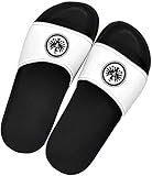 Material: EVA und PU Eintracht Frankfurt Badelatschen/Badeschlappen schwarz weiß (43)