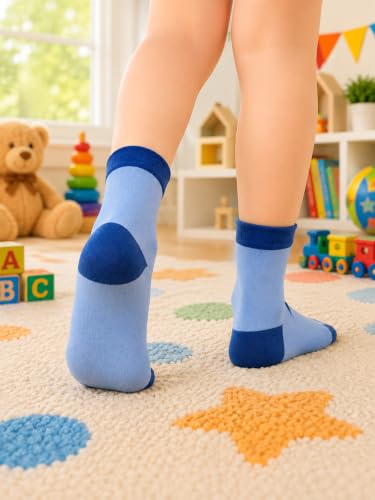 Image of Socks for Kids, Printed Cotton Socks for Boys, Soft Comfortable Breathable Socks, Durable Everyday Wear Socks, Casual Socks - Pack of 2