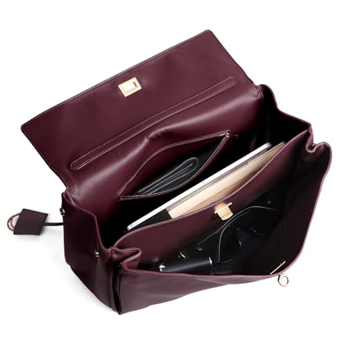 Image of hedexe Genuine Leather Tote Bag for Women: Soft Cowhide Shoulder Handbags for Ladies - Satchel Purse for Travel Work(Large)