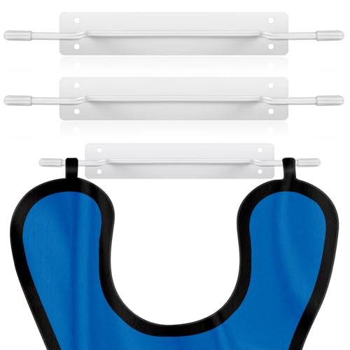 Image of Zonon 2 Pcs X-Ray Apron Hanger 15 x 2 Inch White Coated Apron Rack for X-Ray Radiation, Stainless Steel, Wall Mount