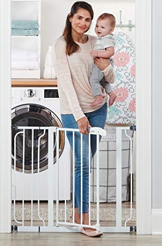 Regalo Easy Step Extra Wide Walk Thru Baby Gate, Includes Extension Kit, Pressure Mount Kit, Wall Cups and Mounting Kit (1 Box (38.5-Inch)