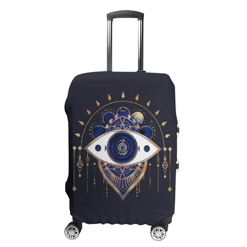 Evil Eye Blue Ancient Egyptian Travel Suitcase Protector Luggage Cover Protective Washable Anti-scratch Baggage Cover