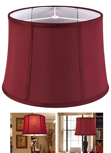 GOSO Medium Burgundy Red Drum Lamp Shade for Table Lamps ...