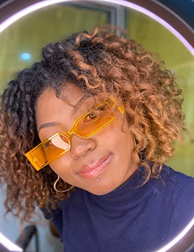 Image of 90s Retro Sunglasses Trendy Plastic Frame Small Rectangle Sunglasses Unisex Eyewear AZ9548