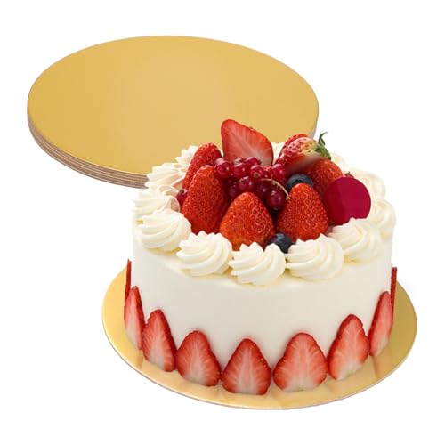 SOLUSTRE 6Pcs Cake Circles Round Cake Boards Made of Food Grade Cardboard Grease Resistant and Non Stick for Weddings Birthdays and Events Elegant Design