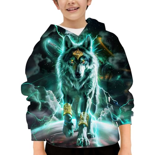 Horse Hoodies for Boys Girls 3D Printed Hooded Sweatshirts Long Sleeve Pullover Hoodie with Pocket 6-16 Years2