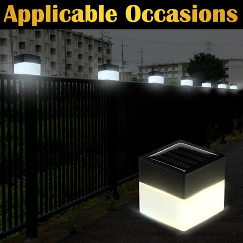 Tujoe Solar Post Cap Lights Fence Post Solar Lights 2in x 2in (5cm x 5cm)(Warm Yellow,20 Pack) by Tujoe - Image 7