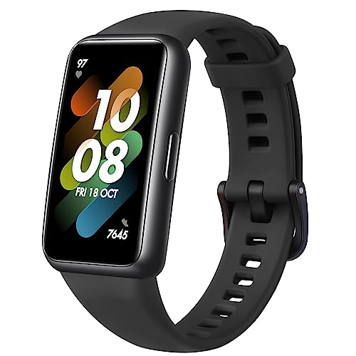 Mugust Correa para Huawei Band 7 Correa para Mujer Hombre,Silicona Sport Pulseras de Repuesto para Huawei Band 7(Negro)
