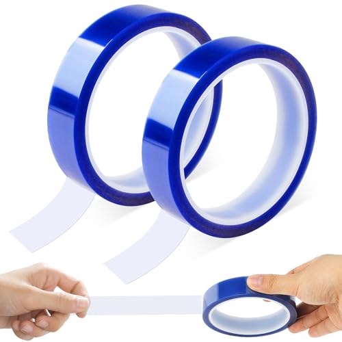 Image of 2 Roll 20mm x 33m(108 FT) Blue Heat Tape, No Residue High Temperature Heat Resistant Tape for Sublimation Heat Resistant Transfer Tape for Heat Sublimation Press Vinyl Printer Electronic Soldering