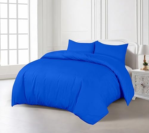 200TC Duvet Cover Bedding Set Single, Double, King, Super King Size 100% Egyption Cotton Hotel Quality Duvet Set with Easy Closure (Cream, Super King)