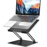 Besign LS10 Aluminum Laptop Stand, Ergonomic Adjustable Notebook Tablet Stand, Riser Holder Computer Stand Compatible with Air, Pro, Dell, HP, Lenovo More 10-14" Laptops (Black)