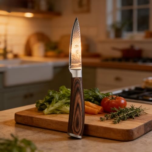 Wakoli EDIB 4-Piece Damascus Knife Set – Professional Chef Knives Set with VG10 Core Blades, 67-Layer Damascus Steel and Ergonomic Pakkawood Handles – Premium Kitchen Knives in Elegant Gift Box - Image 4