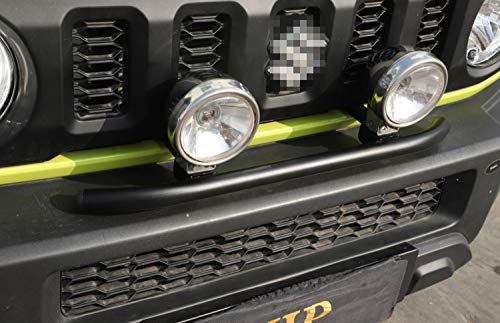 Junleli For Suzuki Jimny 2019 2020 2021 Front Grille Light Lamp Holder Spotlight Bracket Supports Off-Road Car Exterior Accessories Aluminum Alloy Black #TOP3