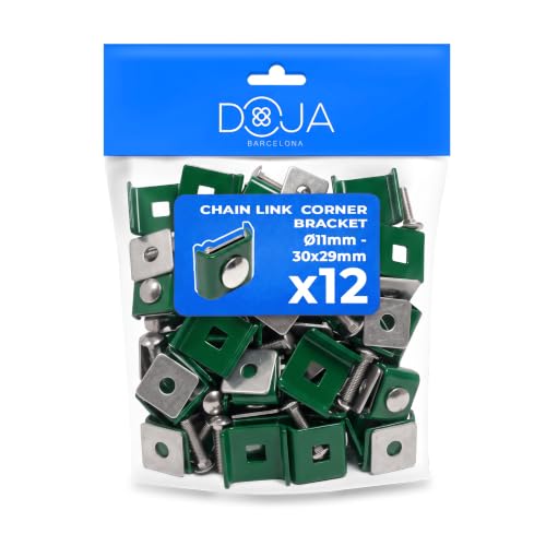 DOJA Barcelona Conector Esquina Valla Doble Varilla Pack 24 - Verde - Unión Rejilla Valla Jardin Exterior, Valla Metalica, Montaje Sencillo, Uso Versátil, Protección Frente a Oxidación
