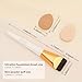 docolor Flat Foundation Brush for Liquid Makeup - 2Pcs Mini Powder Puff Set Premium Korean Makeup Brush for Blending, Cream Portable Finger Puffs Perfect for Under Eye Setting, Concealer