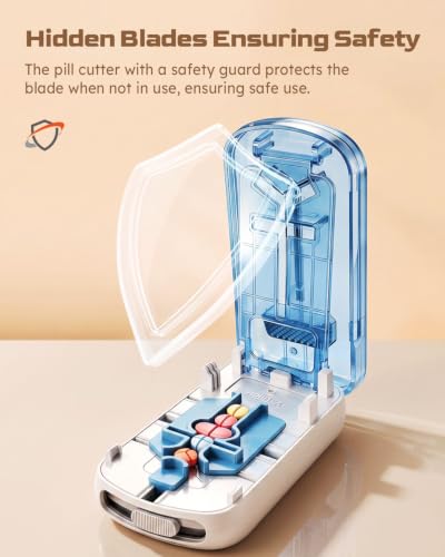 Image of 3-in-1 Pill Cutter Splitter for Small and Large Pills Cut 1 /2, 1 /3, and 1 /4 | 2026 Upgraded Professional Pill Cutter for Small Pills- Precision Cutting Multiple Pills for Seniors & Pets (Green)