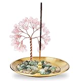 Incense Holder for Sticks, Healing Crystal Stone Money Tree Incense Burner, Ash Catcher for Yoga, Meditation and Home Decor