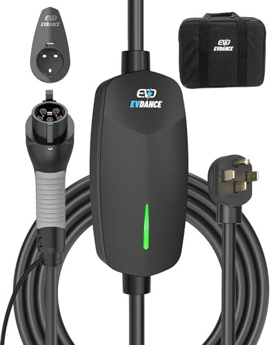 EVDANCE Level 2 EV Charger 7.68KW NEMA 14-50 Plug 32 Amp Portable Electric Vehicle Charger with 25ft Cable Outdoor SEA J1772 EV Car Charging Station Compatible with All J1772 Evs