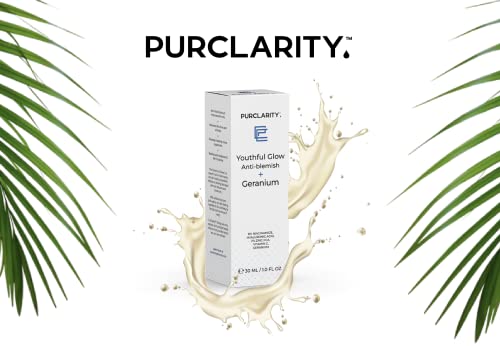 Purclarity Youthful Glow Face Serum Anti Aging Blemish Pore Minimizer Treatment With Niaciniamide Hyaluronic Acid Zinc Vitamin C And Skin Calming Geranium Oil #TOP5