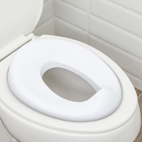 Todays Kids Toddler Potty Training Seat - Toddler Toilet Seat Attachment for Boys & Girls w/Splash Guard Non-Slip Grip for Secure Fit, Fits Standard Round & Oval Toilets, Storage Hook Included, White