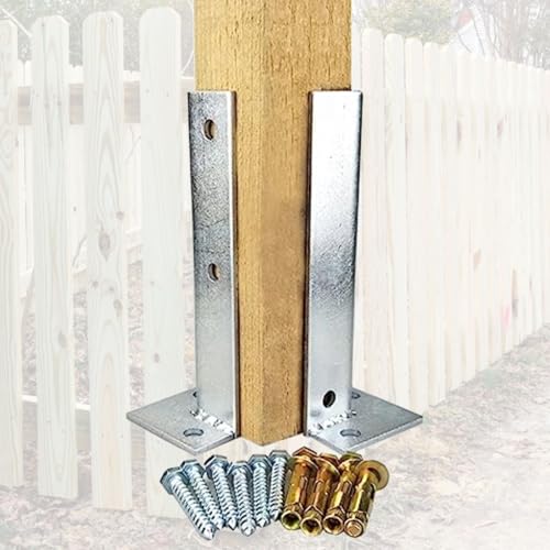 Soporte de base de poste galvanizado resistente de 4 a 8 pulgadas con accesorios 2
